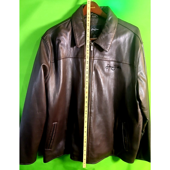 Sean John Leather Jacket XXL Brown Quilted Lined Zip Front Logo NWT Y2K fashion - Picture 6 of 15